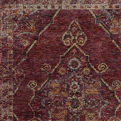 9' X 12' Red and Gold Oriental Power Loom Area Rug