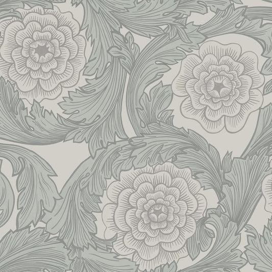 Galerie Wallcoverings Blomstermala Floral Galerie Wallcoverings  Silver Grey   - 51008