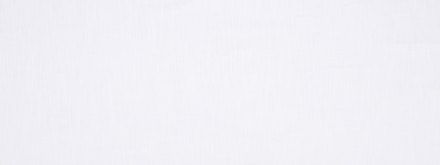White cotton fabric with subtle vertical ribbing and smooth texture.