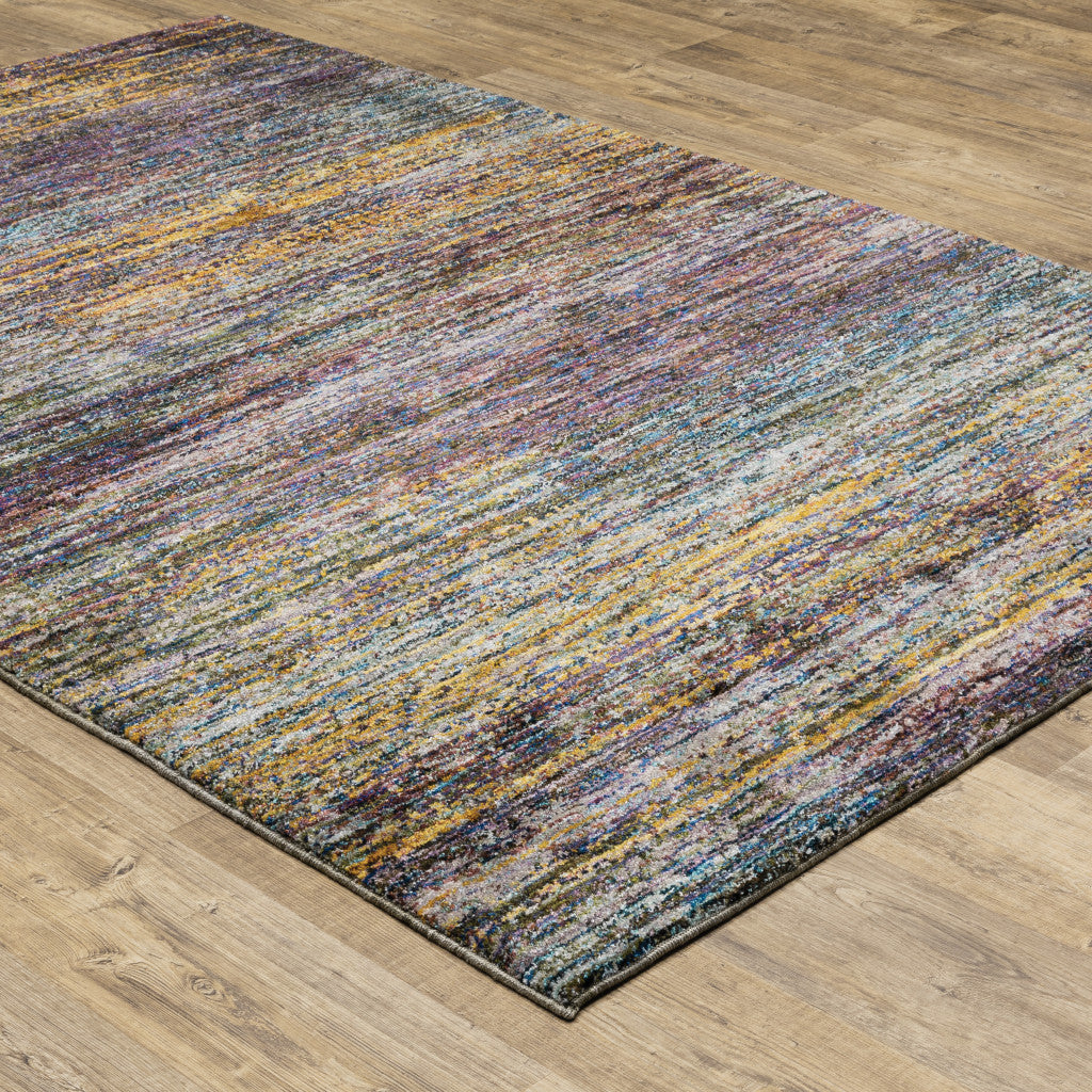 2' X 3' Blue and Gray Abstract Power Loom Area Rug