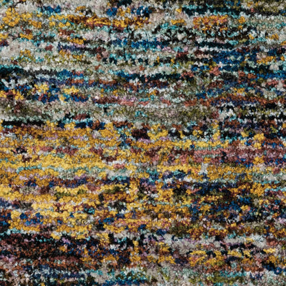 2' X 3' Blue And Gray Abstract Area Rug