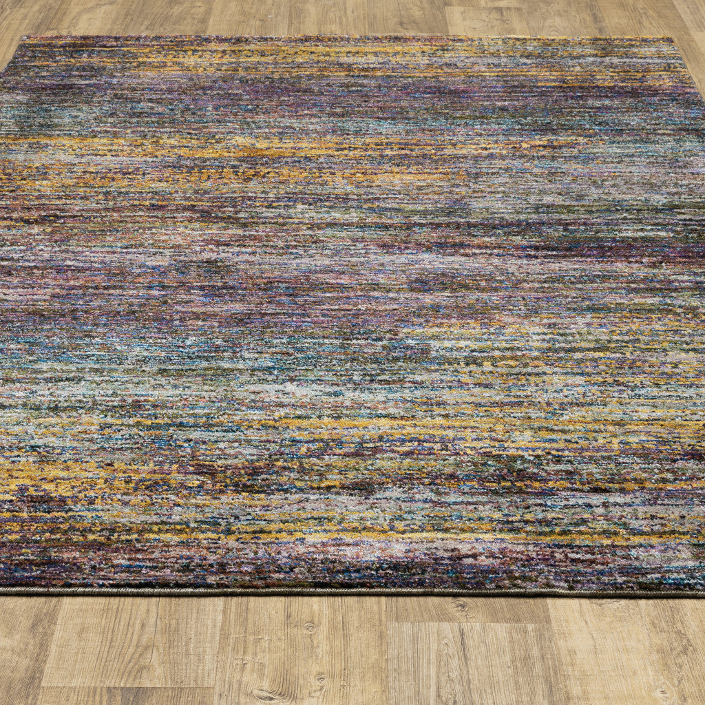 2' X 3' Blue and Gray Abstract Power Loom Area Rug