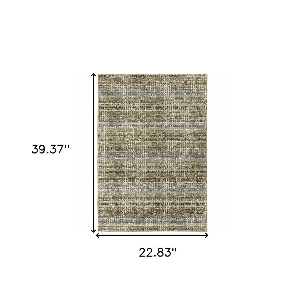 2' X 3' Gray And Ivory Abstract Area Rug