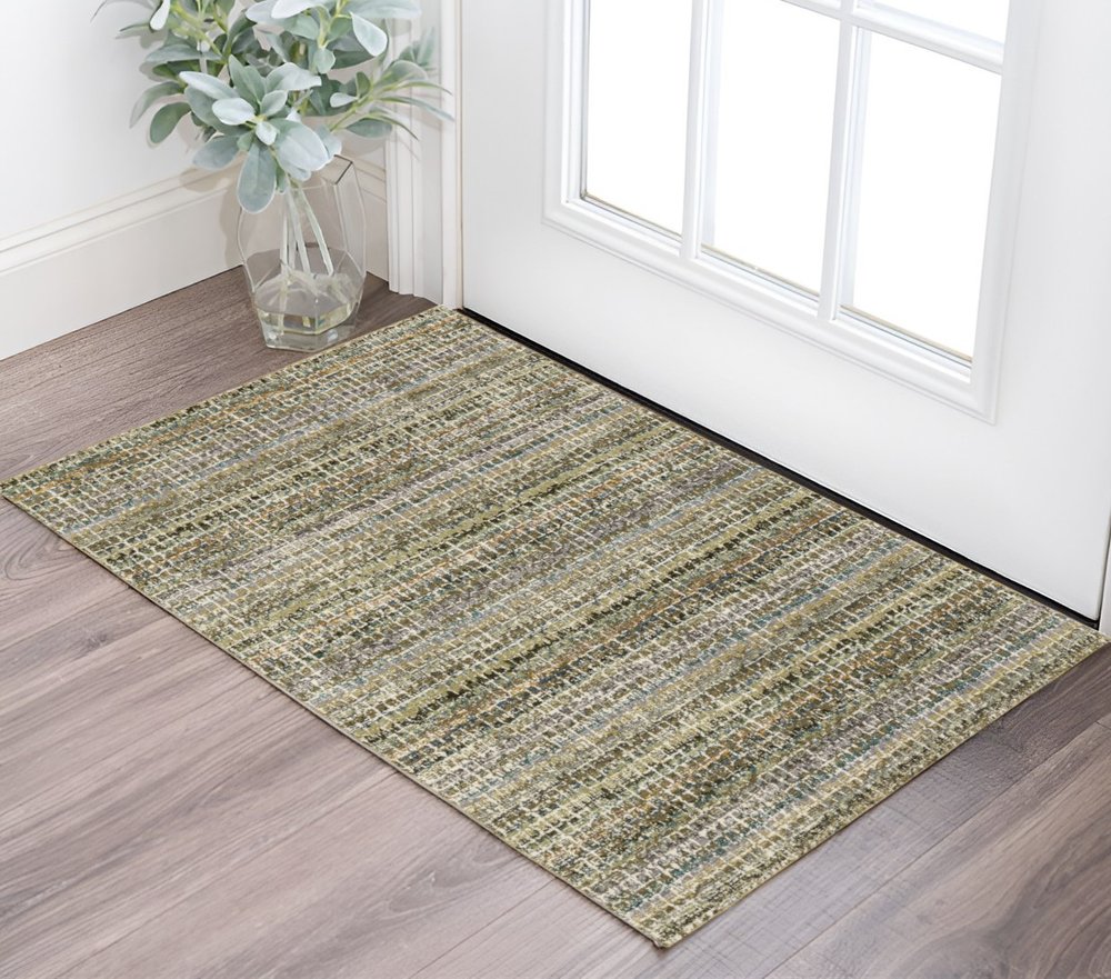 2' X 3' Gray And Ivory Abstract Area Rug