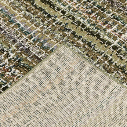 8' Gray And Ivory Abstract Runner Rug