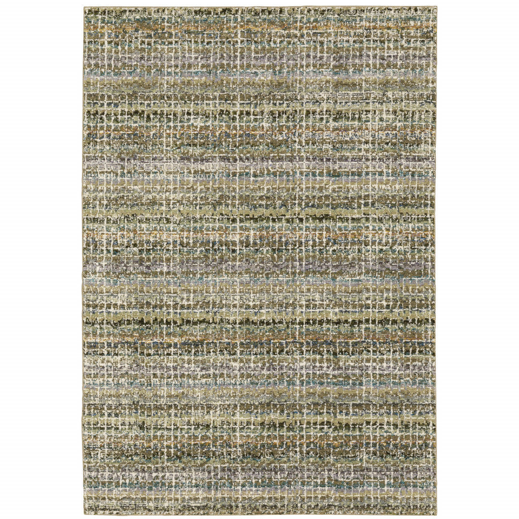 7' x 10' Gray and Ivory Abstract Power Loom Area Rug
