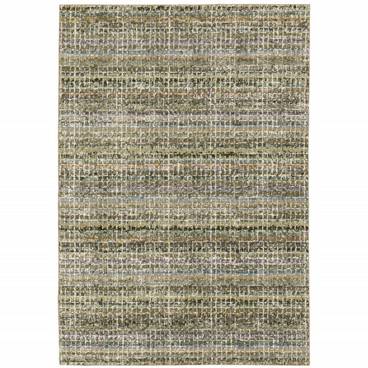 7' x 10' Gray and Ivory Abstract Power Loom Area Rug