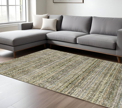 9' X 12' Gray and Ivory Abstract Power Loom Area Rug