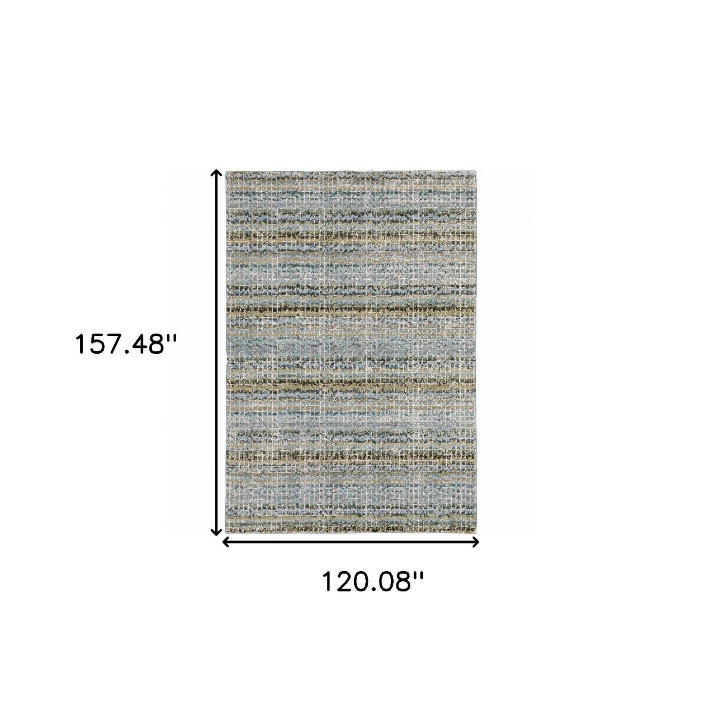 10' X 13' Blue and Ivory Abstract Power Loom Area Rug