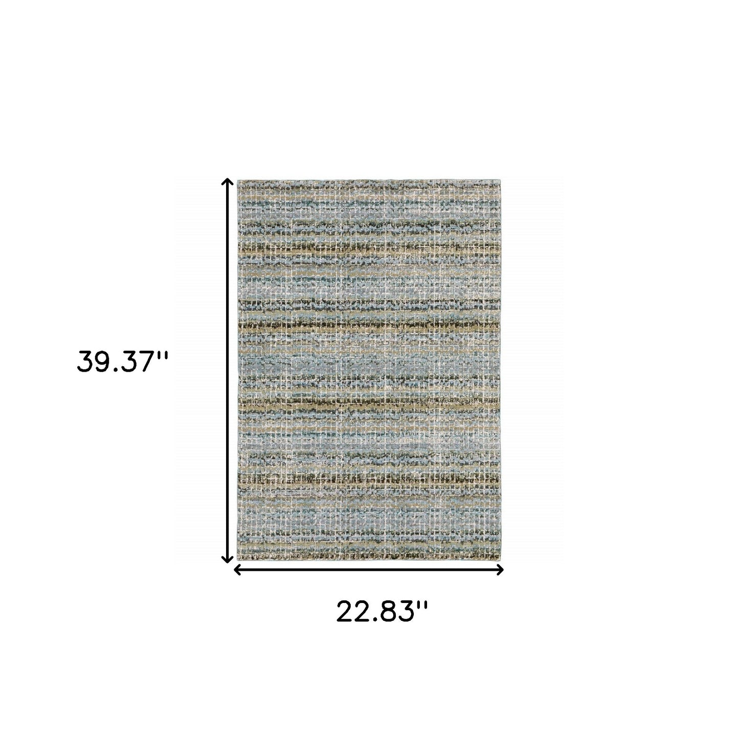 2' X 3' Blue and Ivory Abstract Power Loom Area Rug