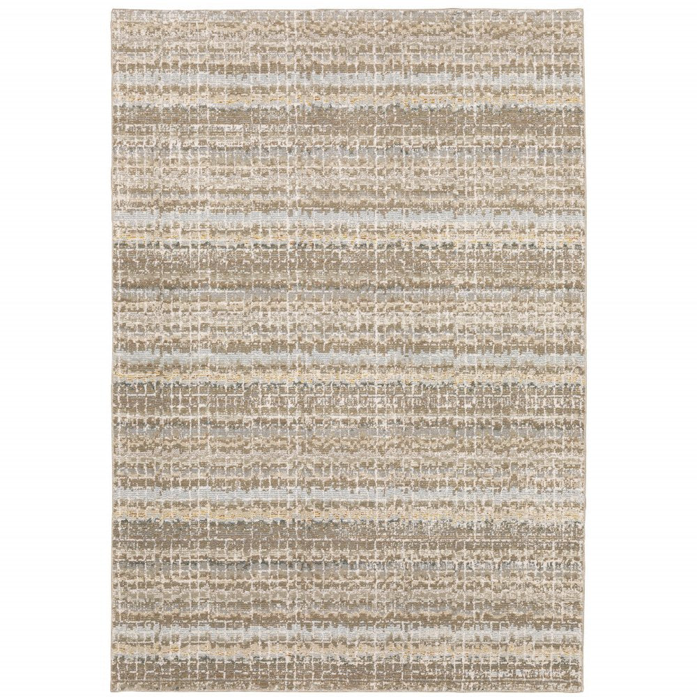 10' X 13' Gray and Ivory Abstract Power Loom Area Rug