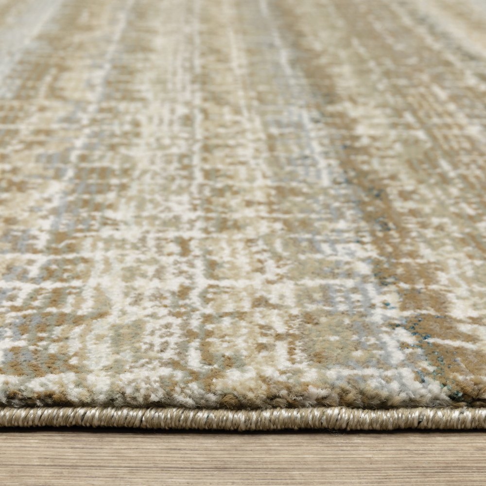 10' X 13' Gray and Ivory Abstract Power Loom Area Rug