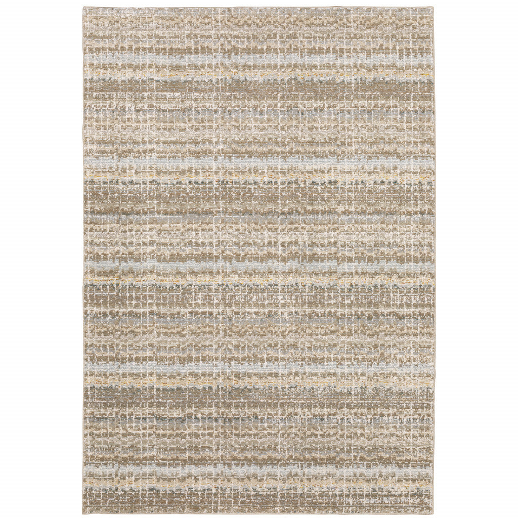 2' X 3' Gray and Ivory Abstract Power Loom Area Rug