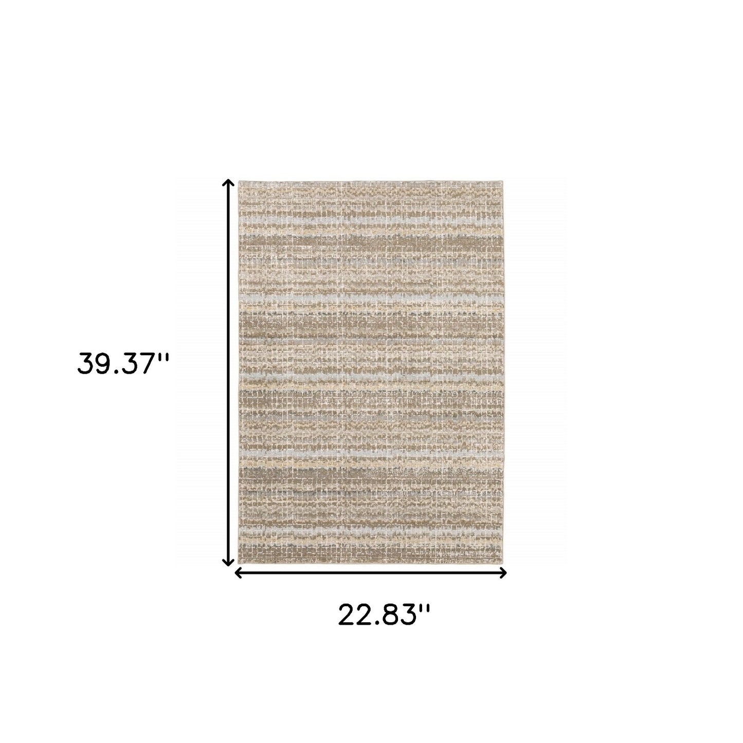 2' X 3' Gray and Ivory Abstract Power Loom Area Rug