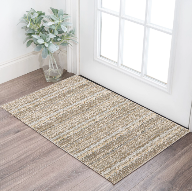 2' X 3' Gray and Ivory Abstract Power Loom Area Rug