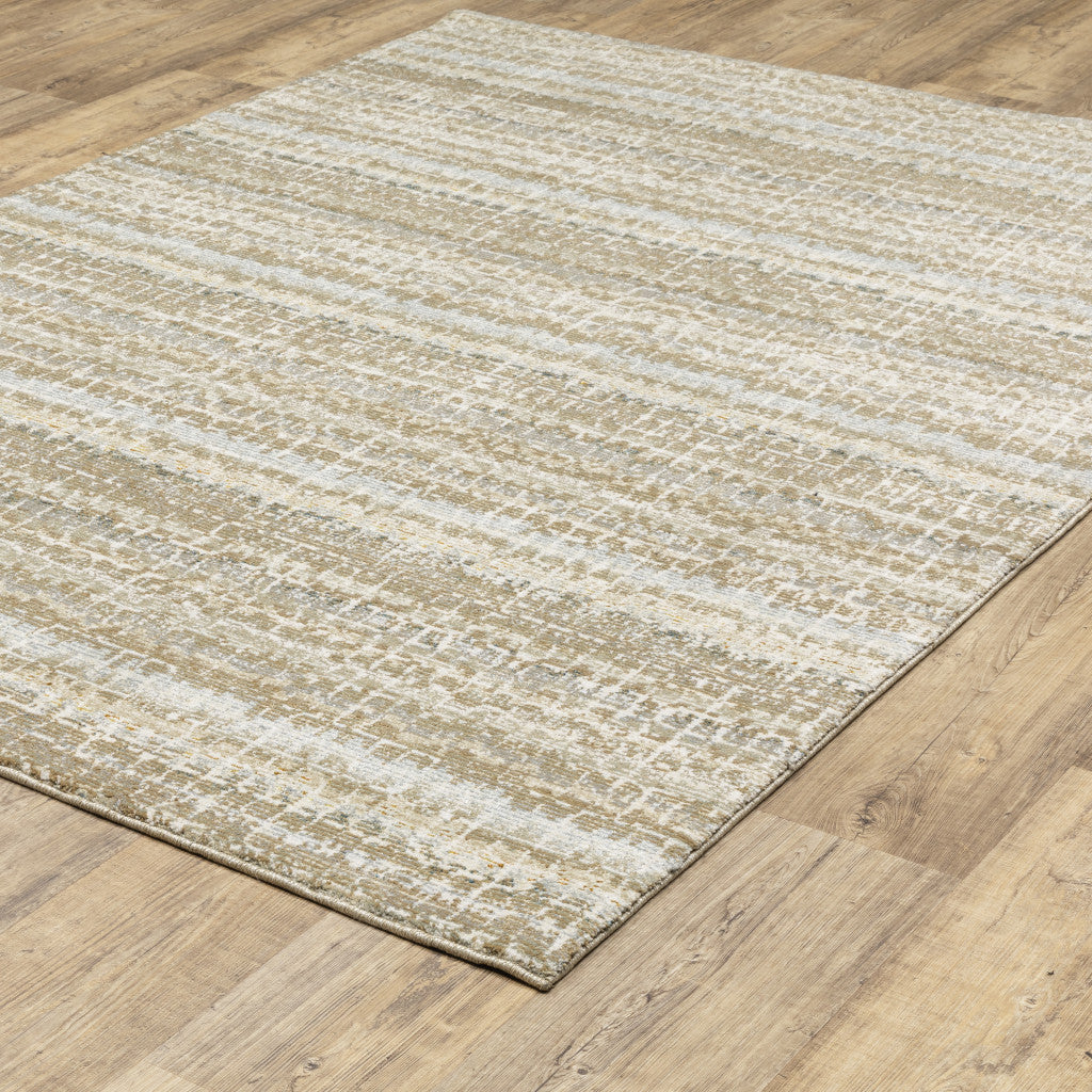 2' X 3' Gray and Ivory Abstract Power Loom Area Rug