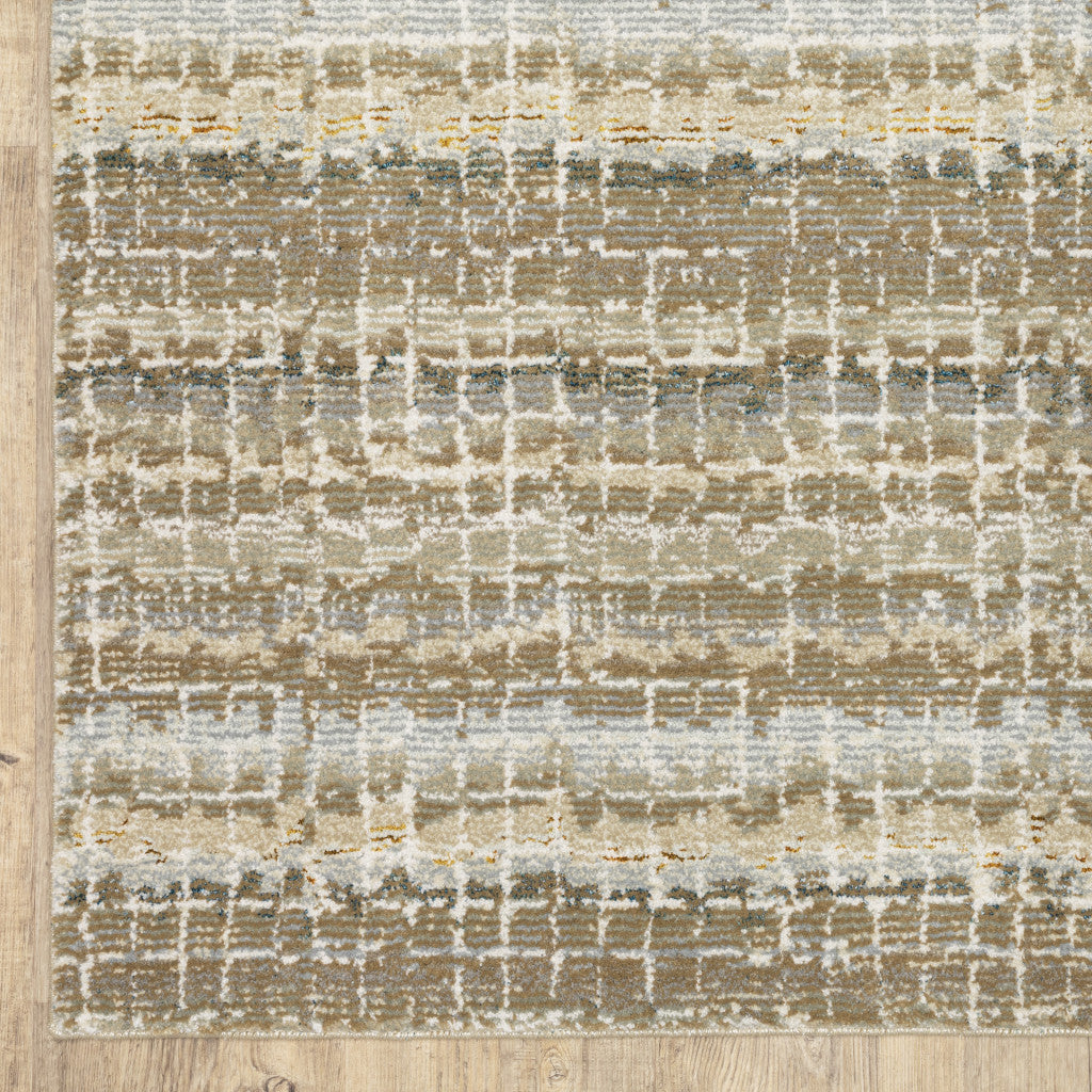 2' X 3' Gray and Ivory Abstract Power Loom Area Rug