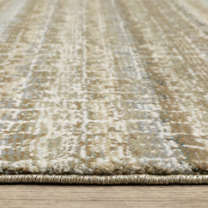 8' Ivory And Gray Abstract Runner Rug