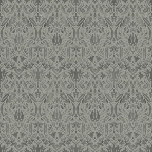 Galerie Wallcoverings Blomstermala Floral Galerie Wallcoverings  Silver Grey   - 51018