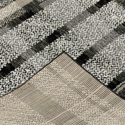 2' X 3' Black And Gray Geometric Area Rug