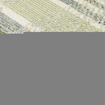 5' X 7' Gray and Ivory Geometric Power Loom Area Rug