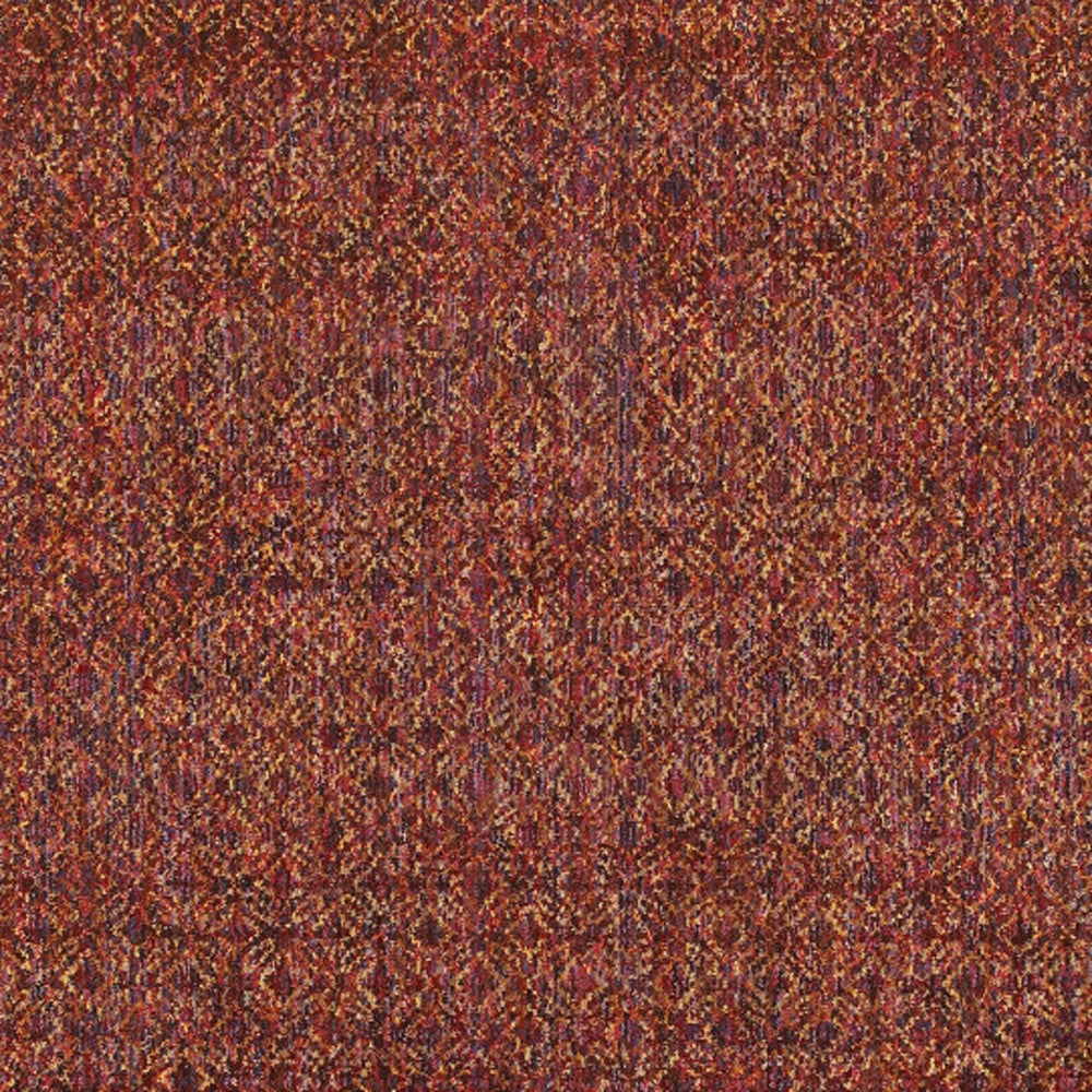 2' X 3' Red and Gold Geometric Power Loom Area Rug