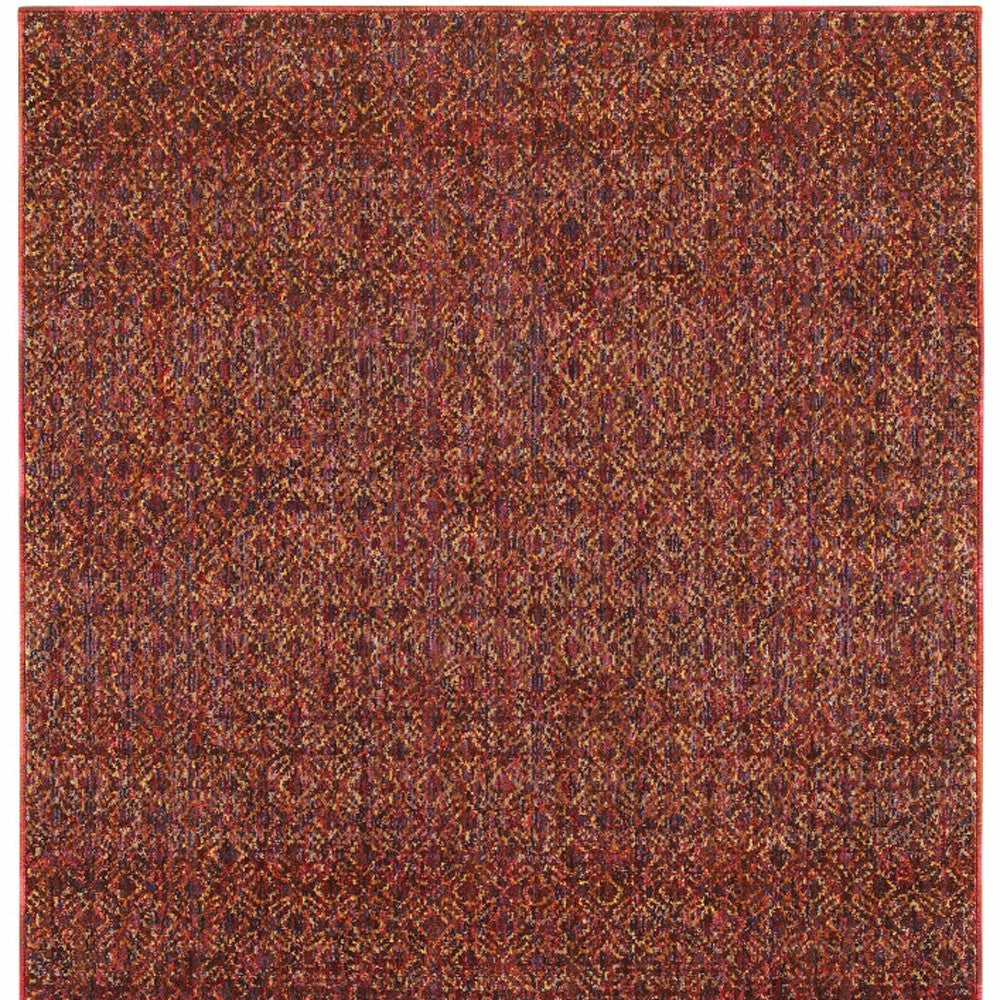 2' X 3' Red and Gold Geometric Power Loom Area Rug