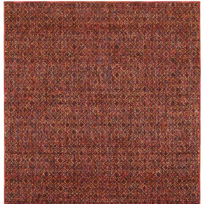 2' X 3' Red and Gold Geometric Power Loom Area Rug