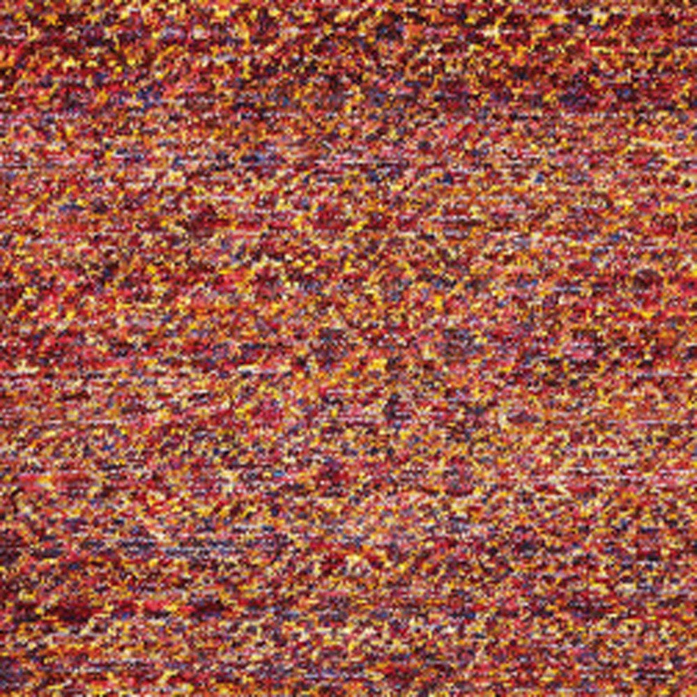 8' Runner Red and Gold Geometric Power Loom Runner Rug