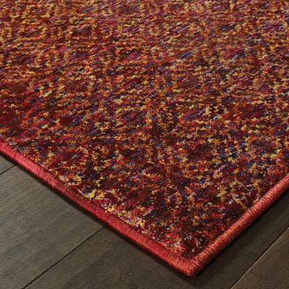 9' X 12' Red and Gold Geometric Power Loom Area Rug