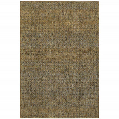 10' X 13' Green Geometric Power Loom Area Rug