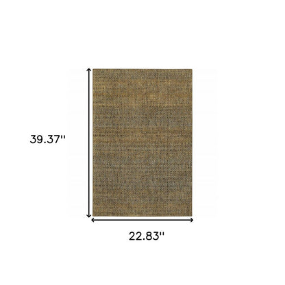 2' X 3' Green Geometric Power Loom Area Rug