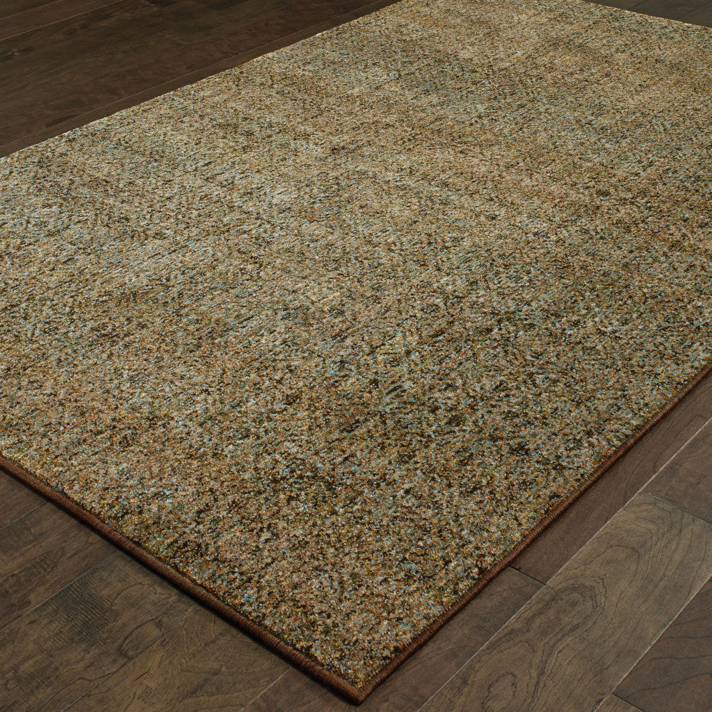 9' x 12' Green Geometric Power Loom Area Rug