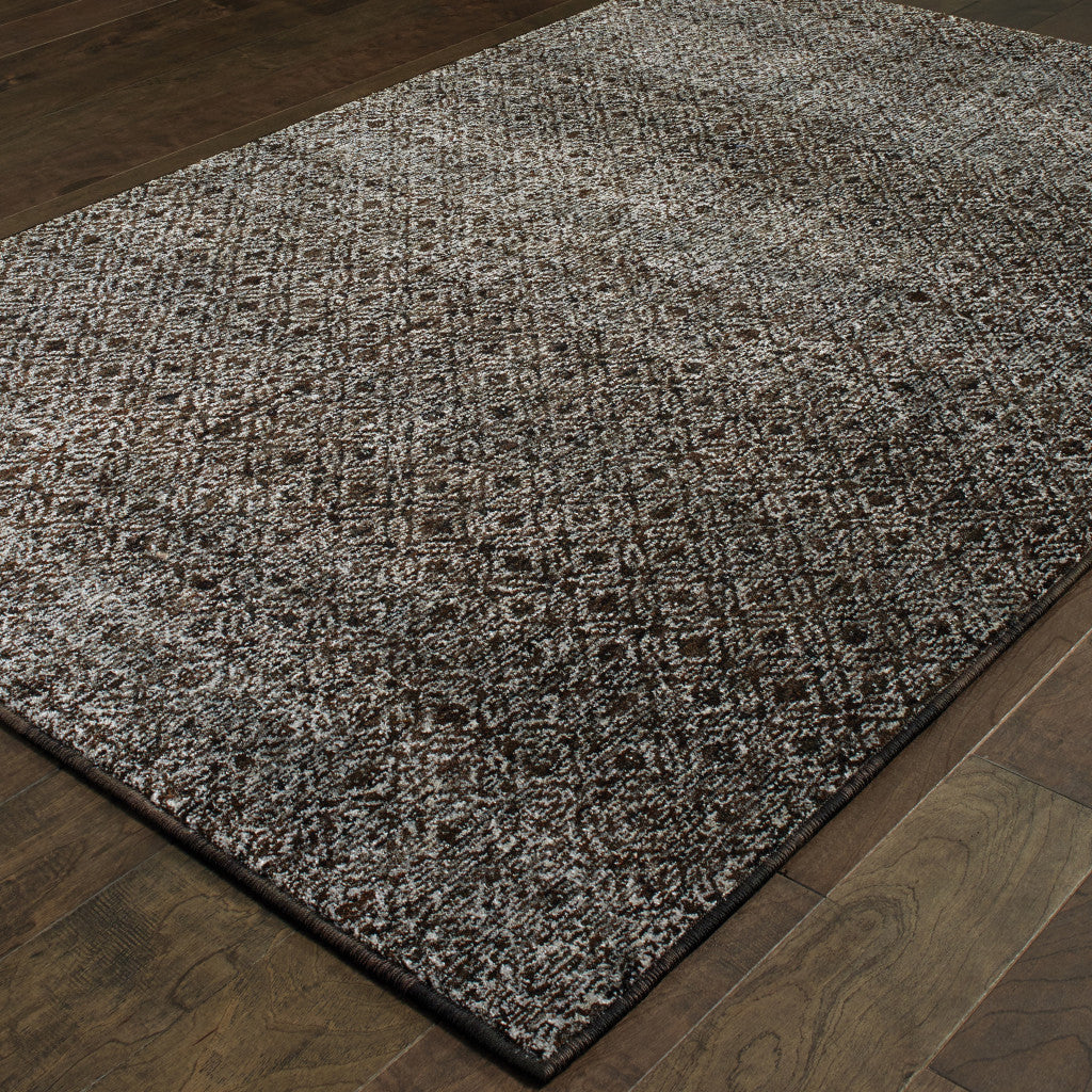 10' X 13' Gray Geometric Power Loom Area Rug