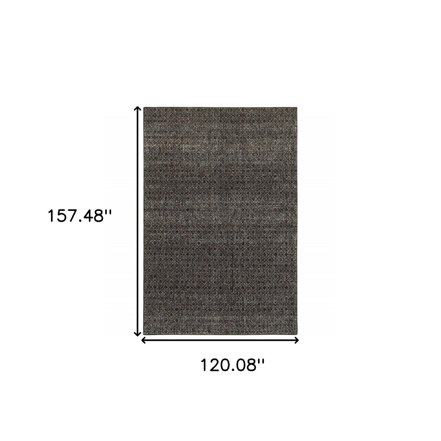 10' X 13' Gray Geometric Power Loom Area Rug