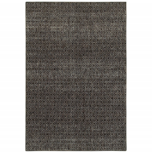 3' X 5' Gray Geometric Power Loom Area Rug