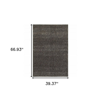 3' X 5' Gray Geometric Power Loom Area Rug