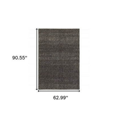 5' X 7' Gray Geometric Power Loom Area Rug