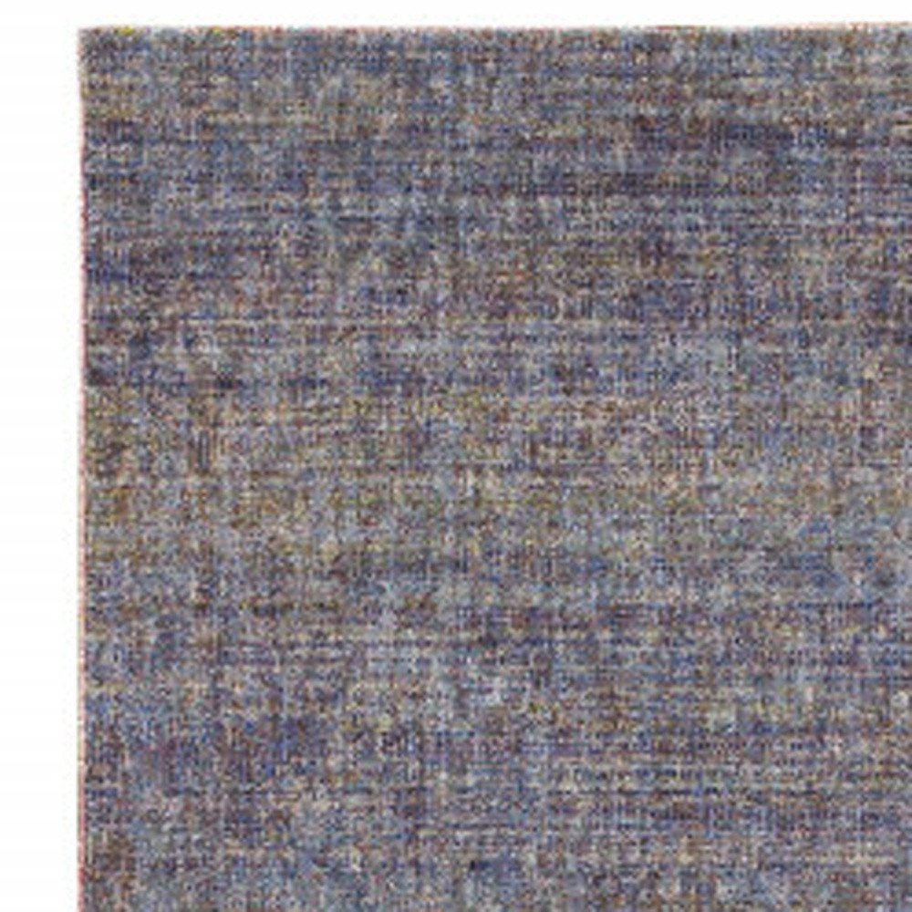 8' Blue And Ivory Runner Rug
