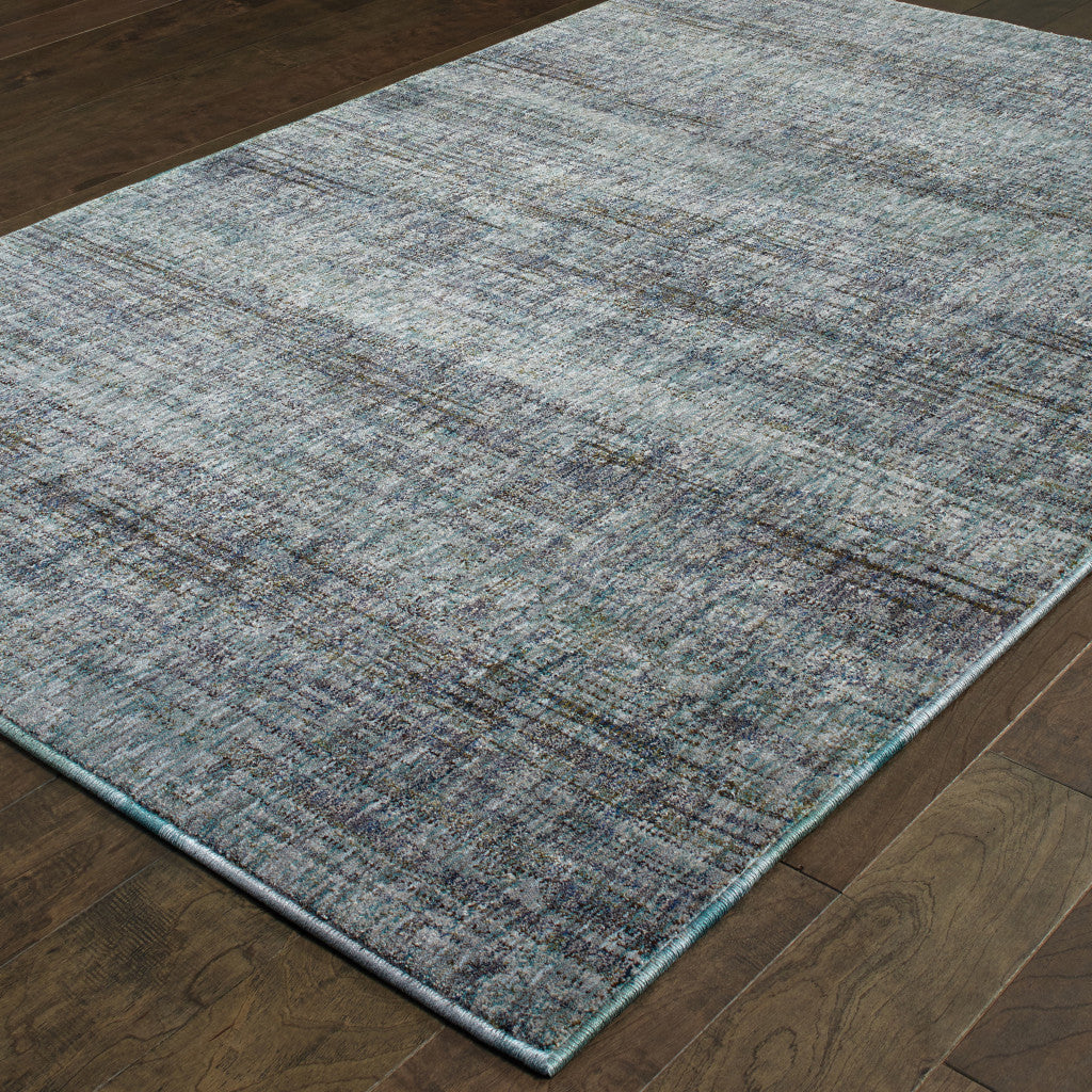 10' X 13' Blue and Gray Power Loom Area Rug