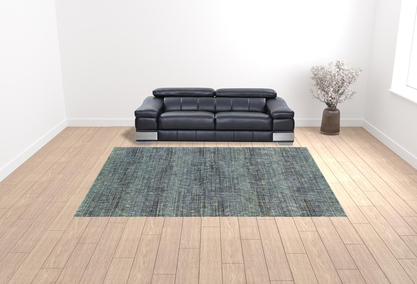10' x 13' Blue and Gray Power Loom Area Rug