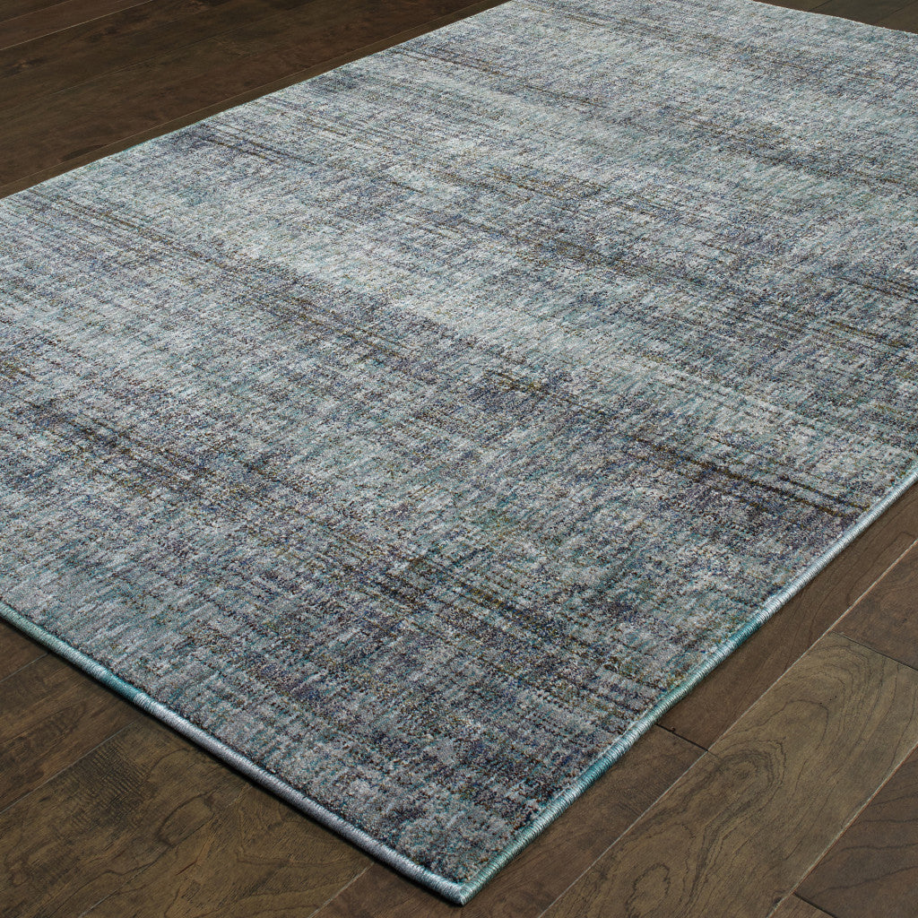 2' x 3' Blue and Gray Power Loom Area Rug