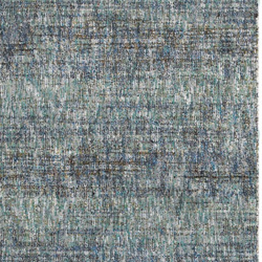 8' Runner Blue and Gray Power Loom Runner Rug