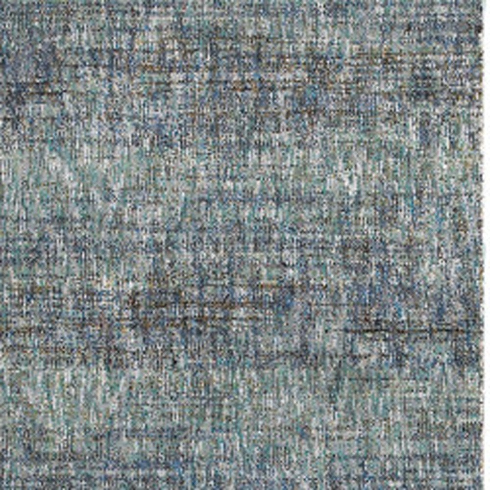 8' Blue And Gray Runner Rug