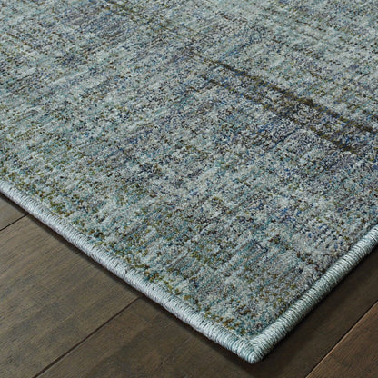 12' Blue Gray And Silver Runner Rug