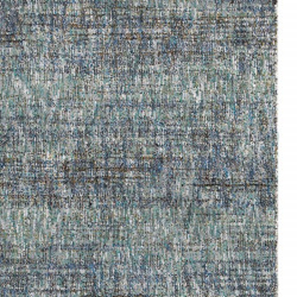 12' Blue Gray And Silver Runner Rug
