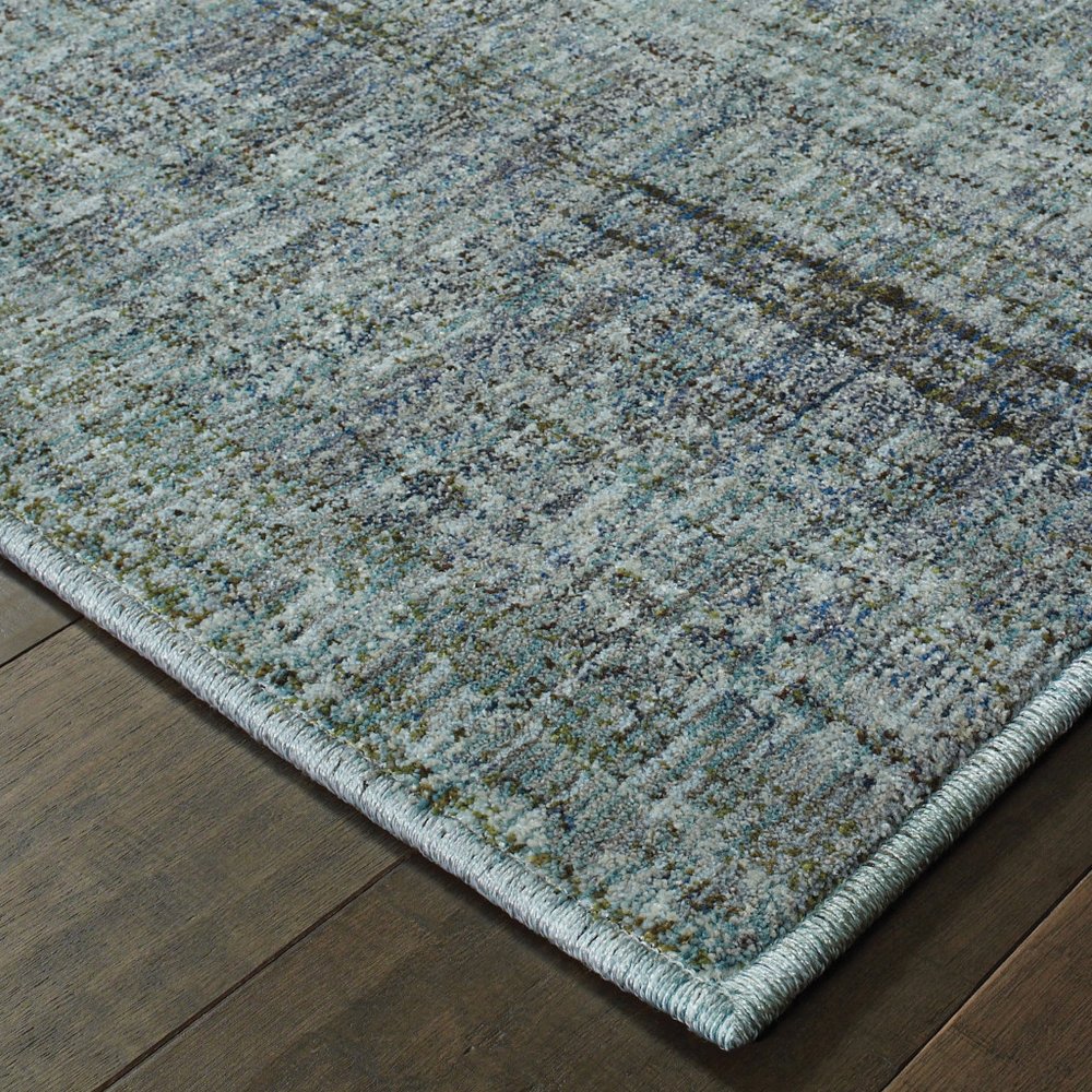 5' x 7' blue and gray power loom area rug