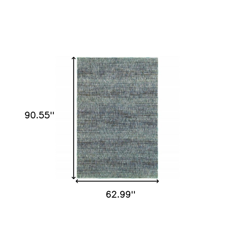 5' x 7' blue and gray power loom area rug