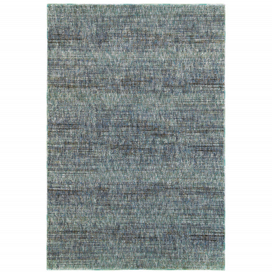 8' x 11' Blue and Gray Power Loom Area Rug