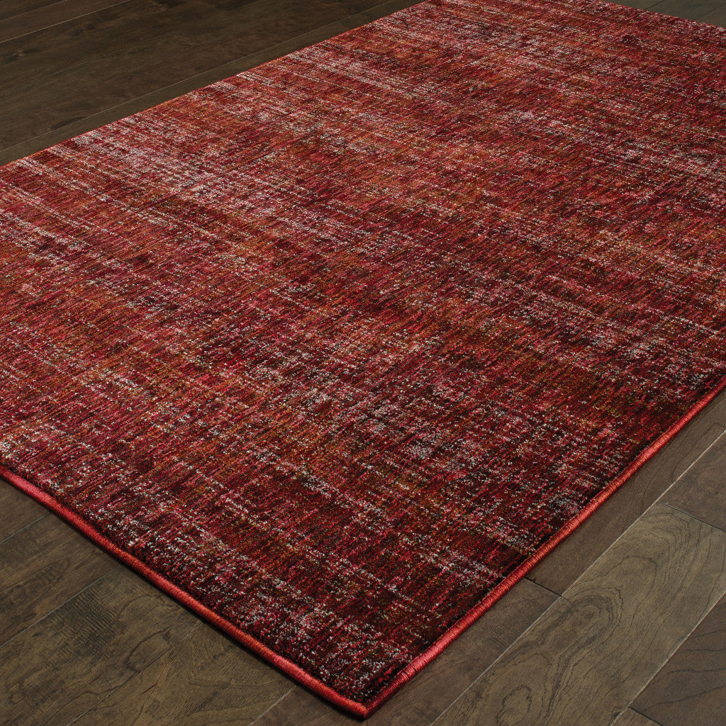 10' x 13' Red and Gray Power Loom Area Rug